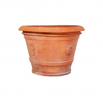 Standfester Terracottatopf mit Mediciwappen - Vaso Cilindrico Con Stemmi Medicei
